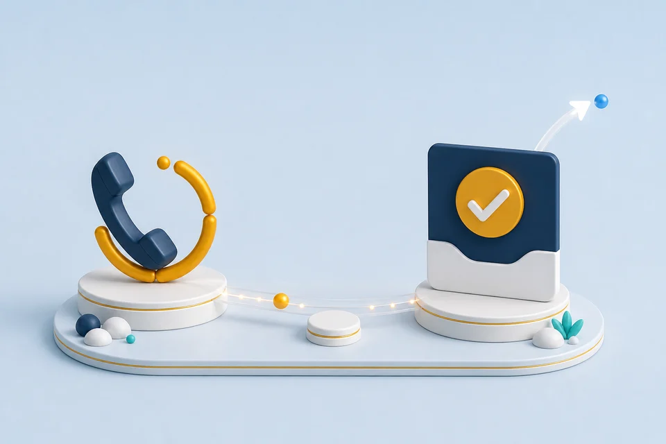 An unresolved call returning as a completed follow-up step
